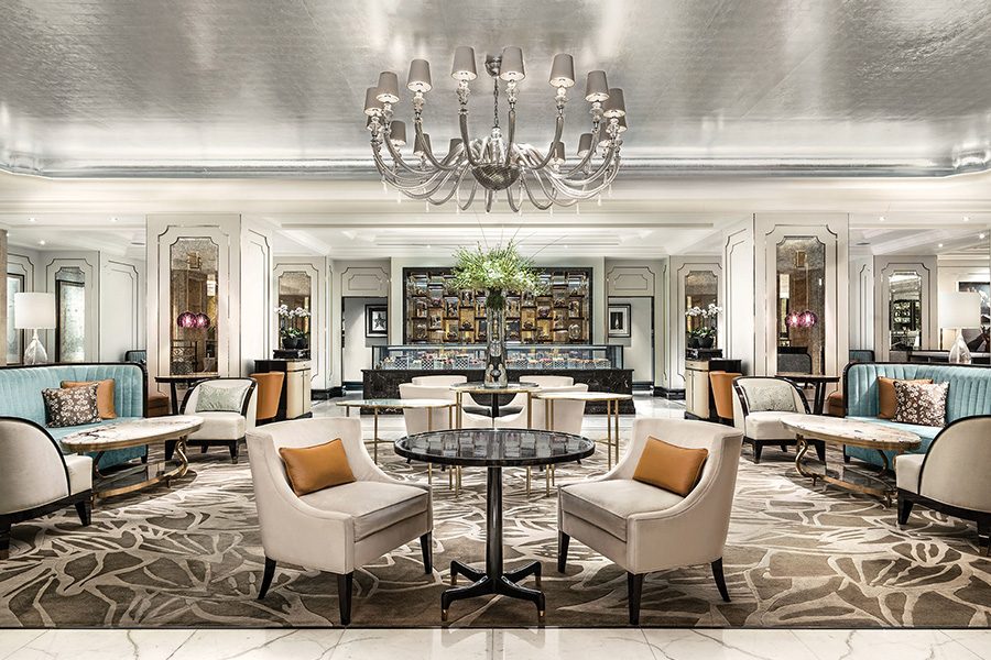 Interior of Palm Court, The Langham Hong Kong